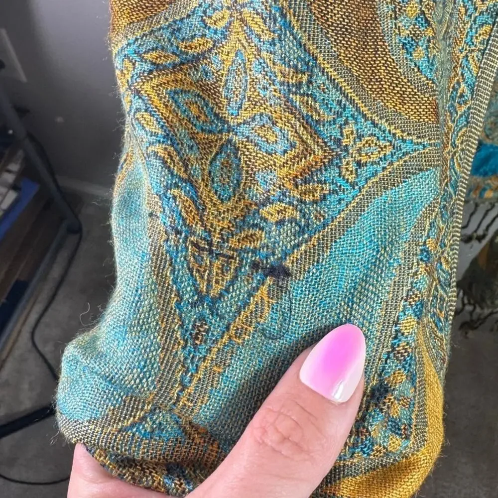 Large 100% Pashmina Scarf Shawl Wrap Fringe Paisley